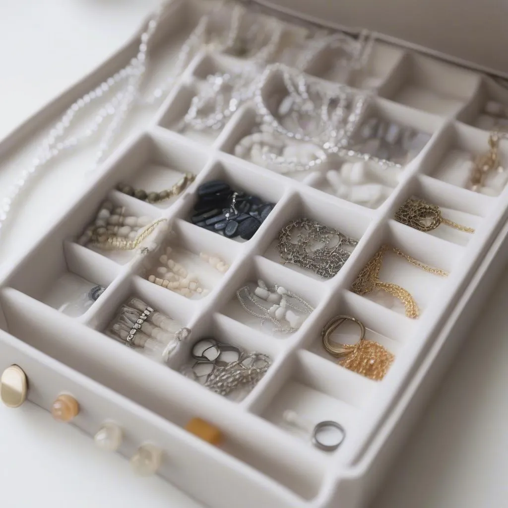 Using a pill organizer to store necklaces