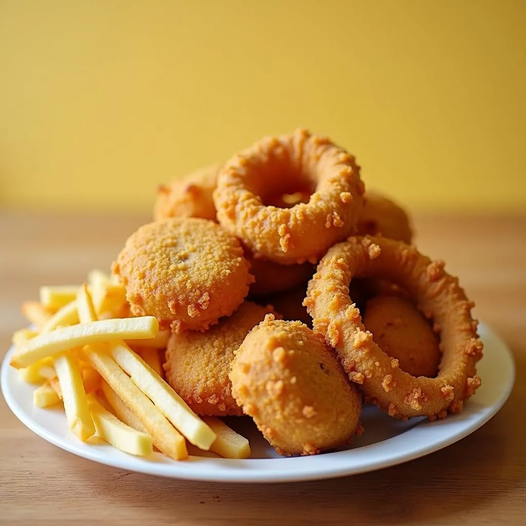 Plate of Fried Fast Food