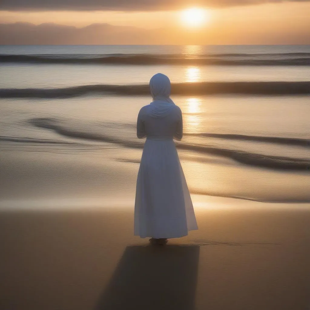 woman-praying-on-a-beach