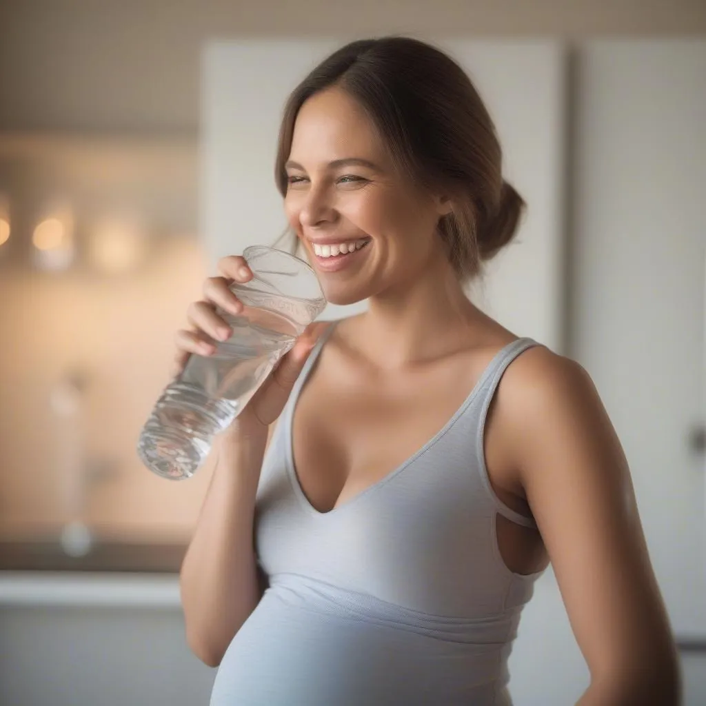 Pregnant Woman Drinking Water