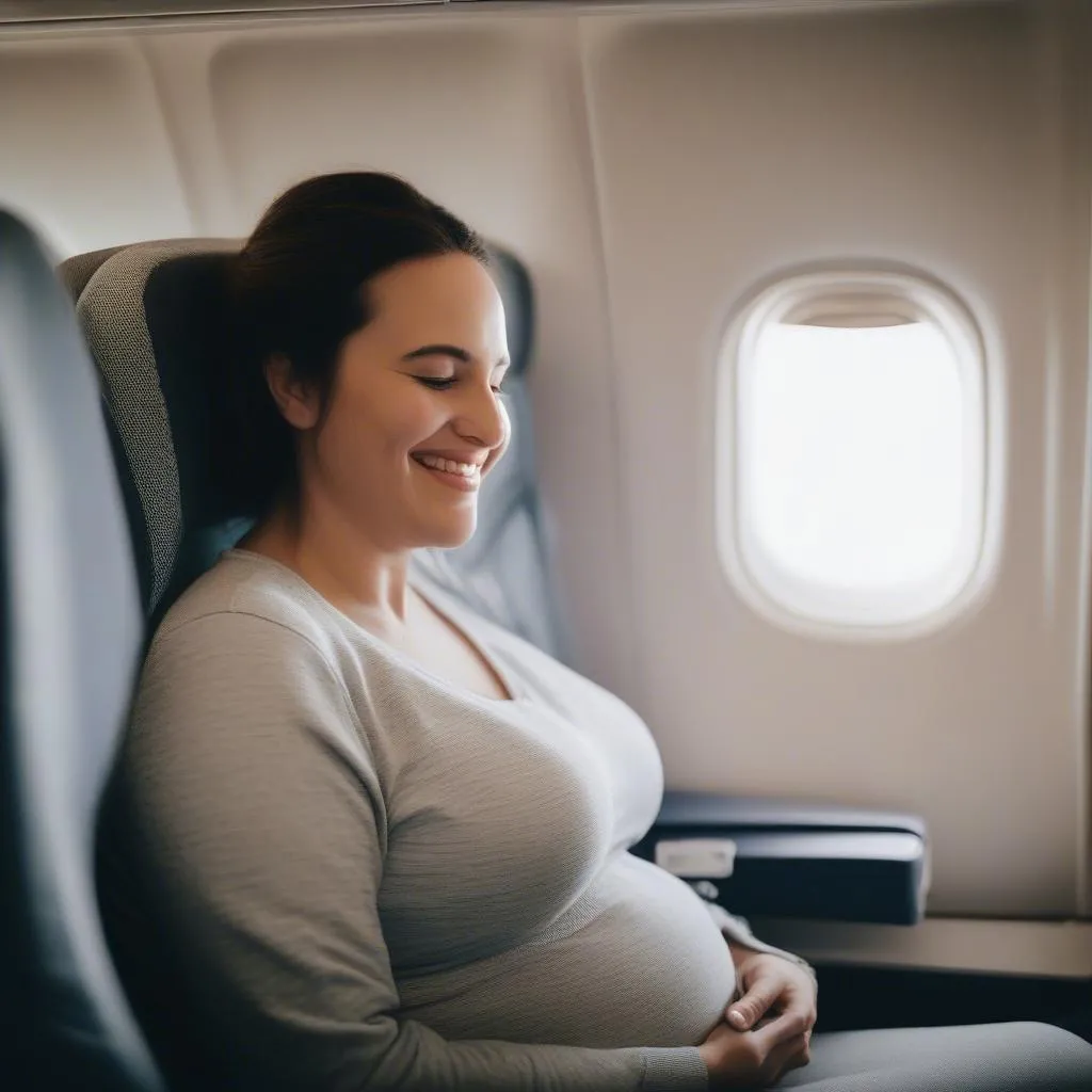 Pregnant Woman Flying