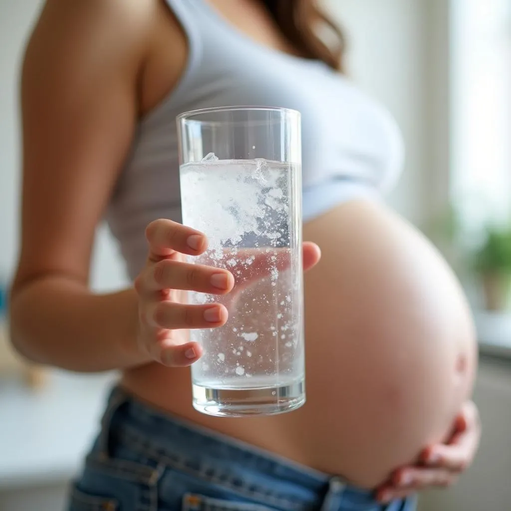 Pregnant Woman Staying Hydrated