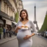 Pregnant woman in Paris