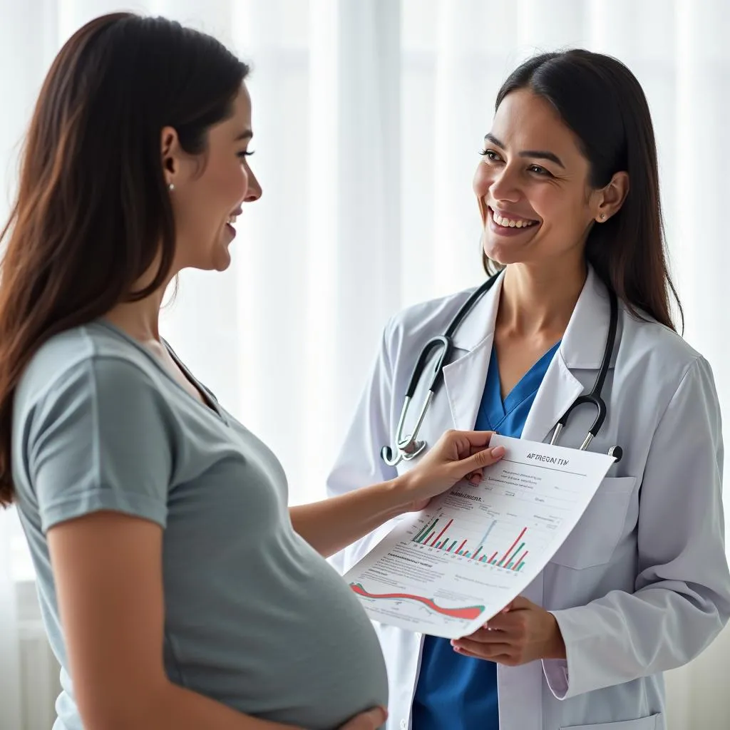 Pregnant Woman Talking to Doctor