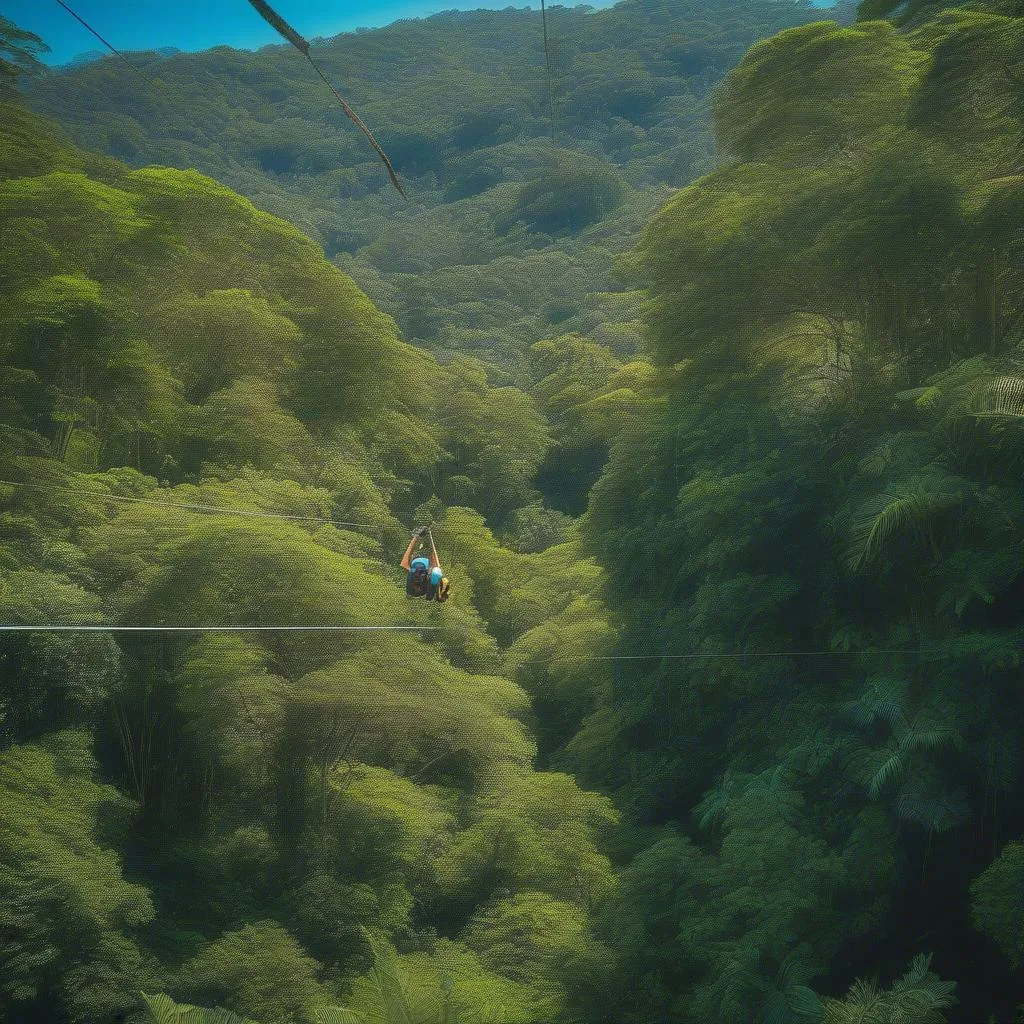 Ziplining through the Costa Rican Rainforest