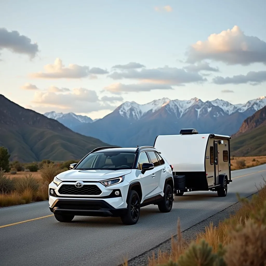 RAV4 Towing a Small Travel Trailer