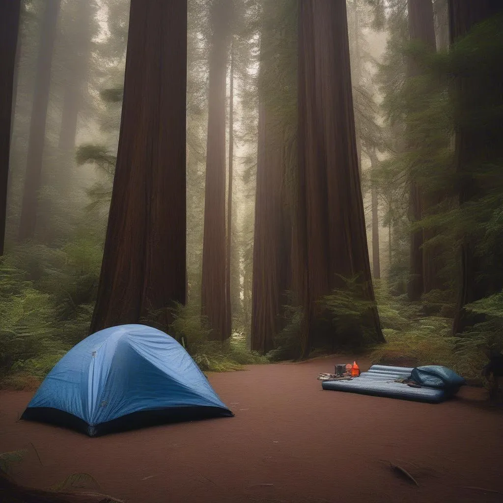 Camping in Redwood National Park