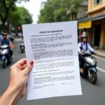 Rental car agreement in Hanoi