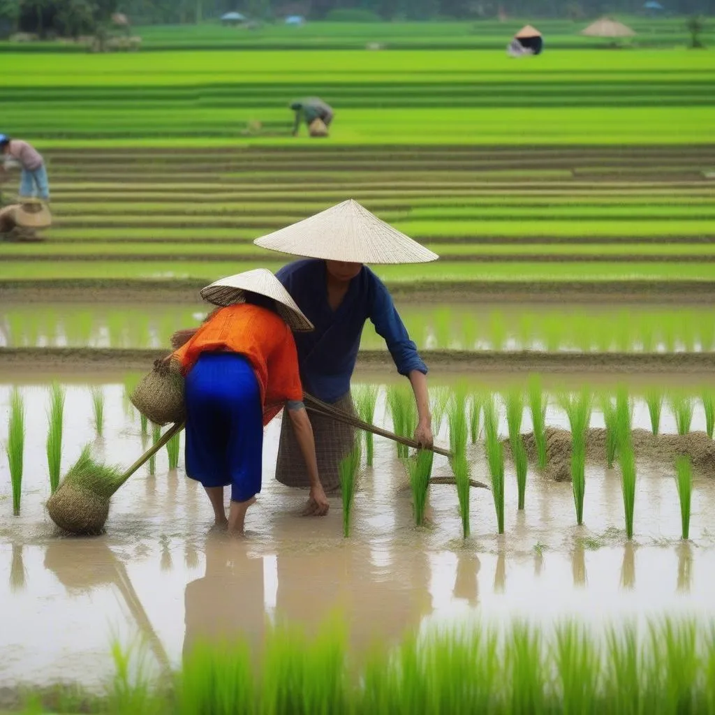 Rice Planting in Vietnam