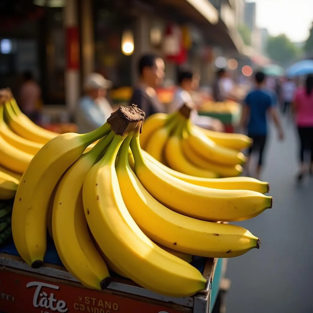 Ripe Bananas in Hanoi Market