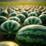 Ripe watermelon field in Vietnam