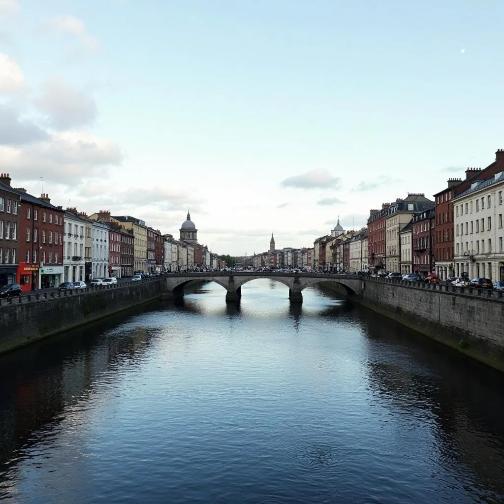 The River Liffey flowing through Dublin