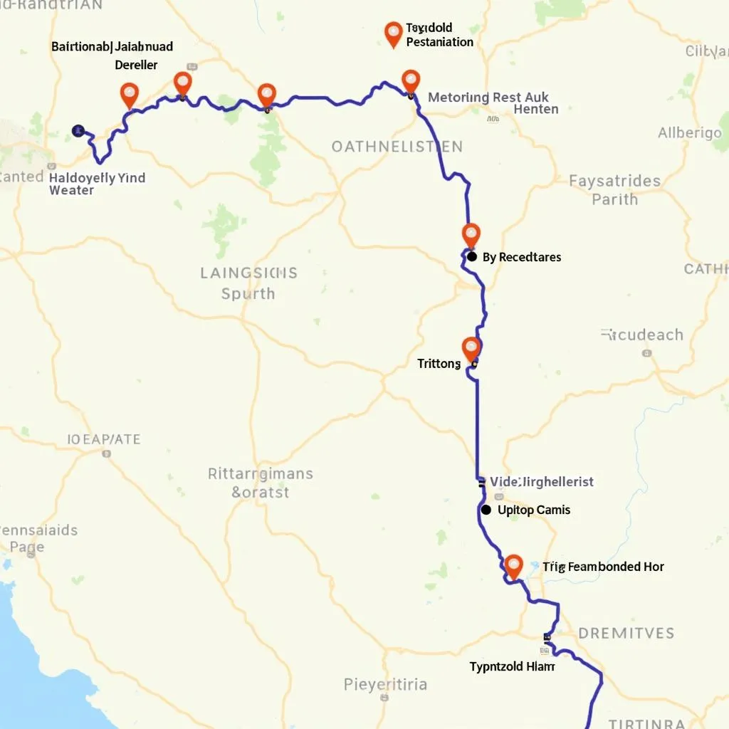 Planning a road trip route