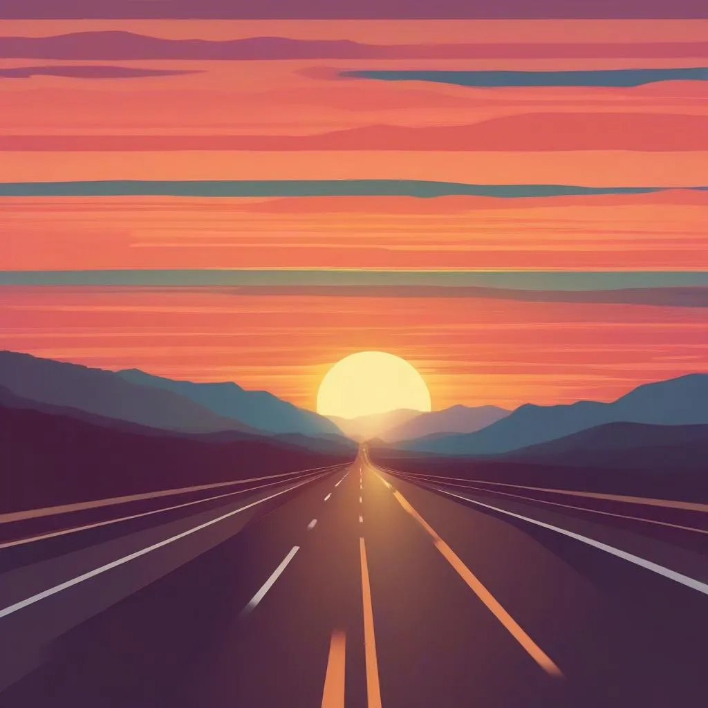 Road trip sunset