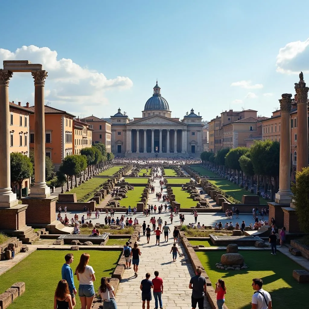 Tourists at Roman Forum