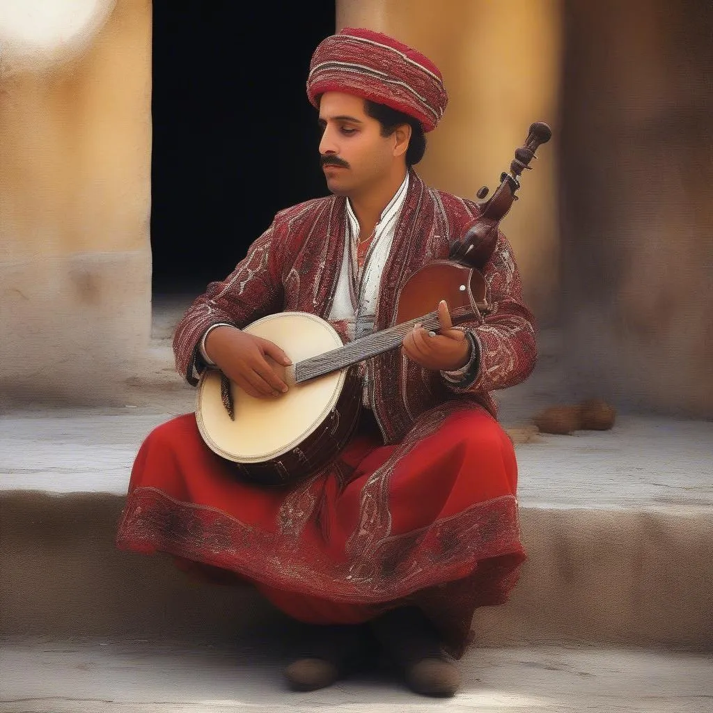 Romani Musician in Traditional Clothing