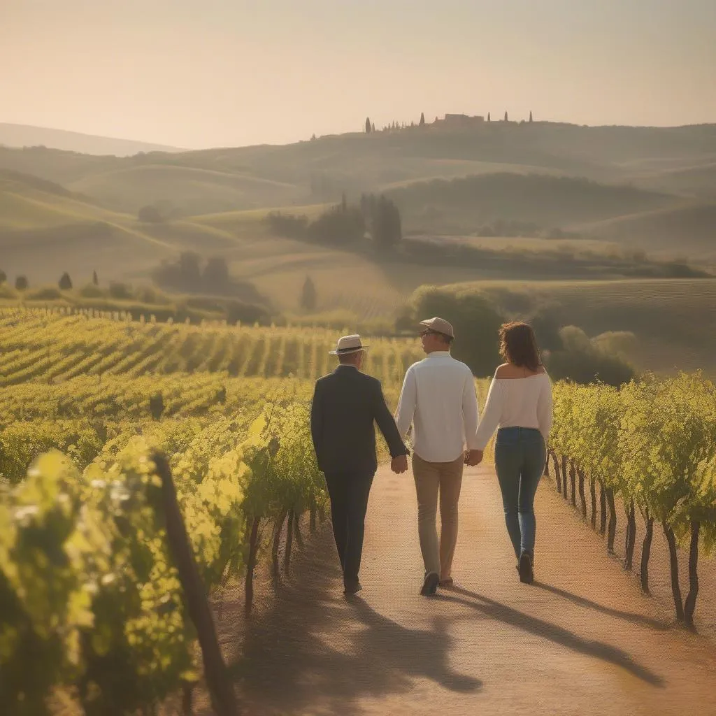 Romantic Couple in Tuscany, Italy