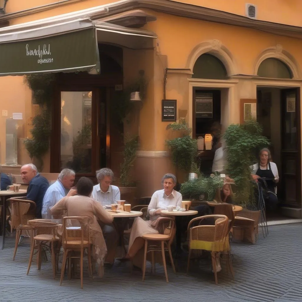 cozy cafe in rome