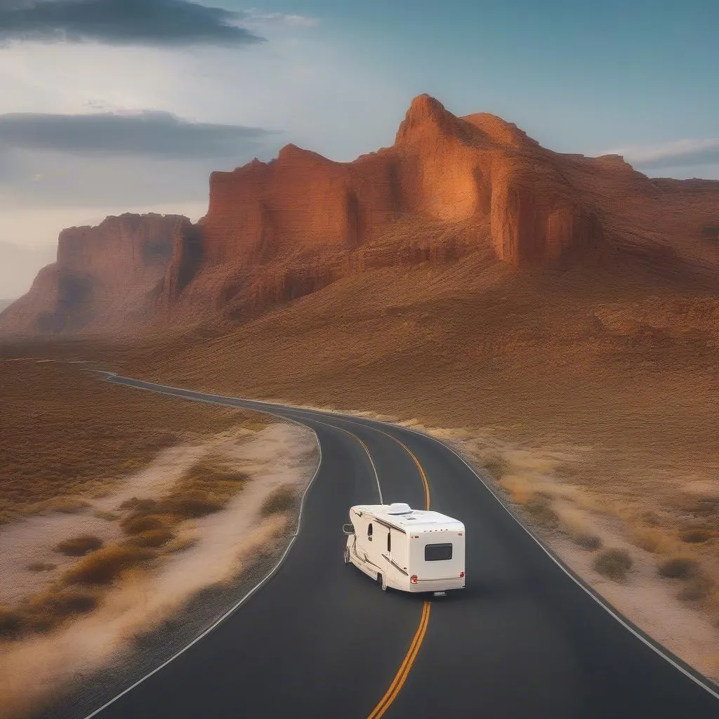 RV Driving on Open Road