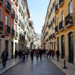 Tourists enjoying a safe walk in Lisbon