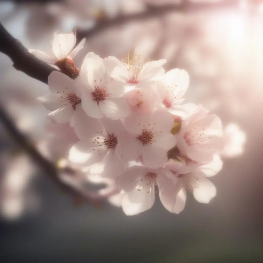 Cherry blossom tree closeup