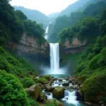 Spectacular view of Love Waterfall in Sapa