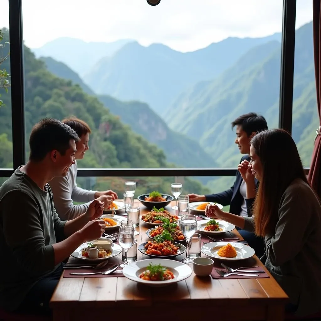 Sapa restaurant with stunning mountain views