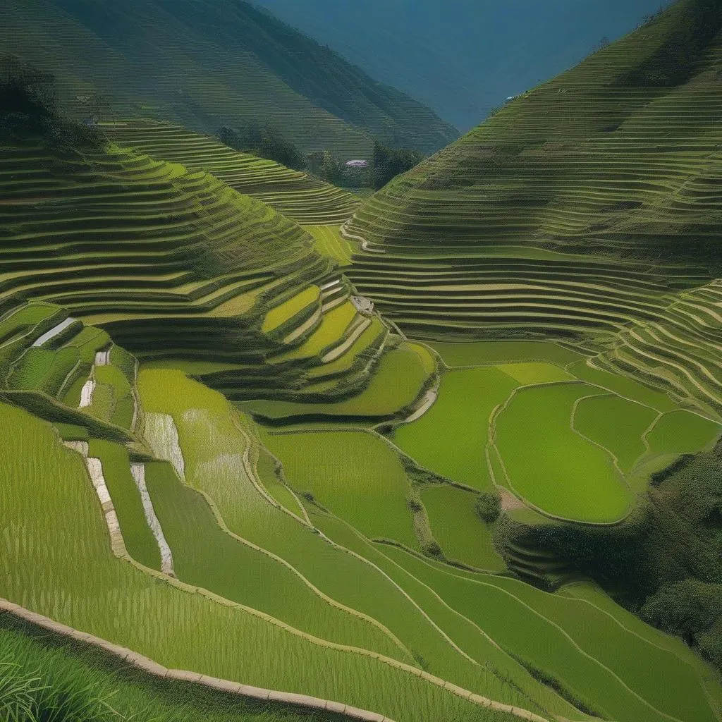 Lush Rice Terraces in Sapa