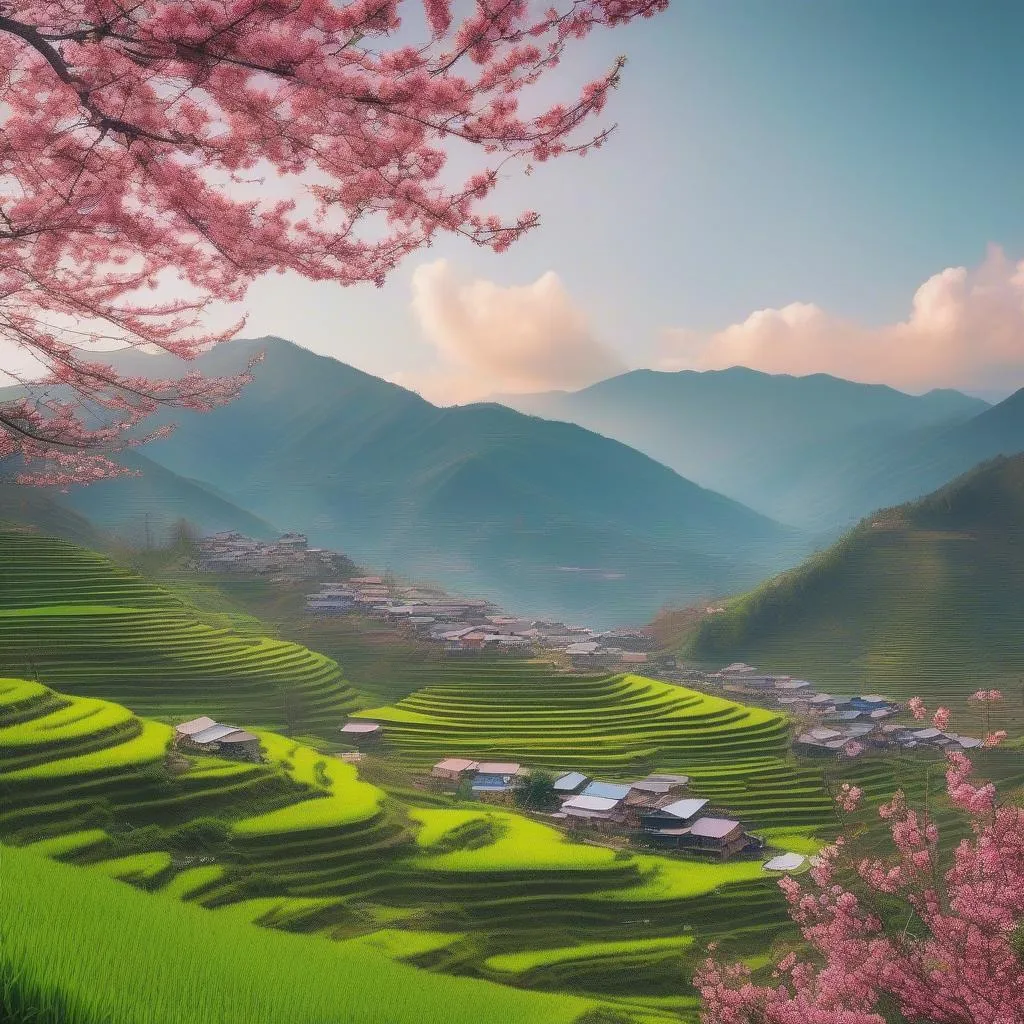 Sapa Spring Landscape