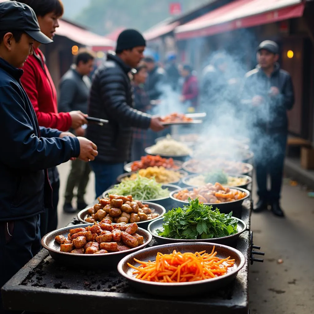 Sapa street food stalls