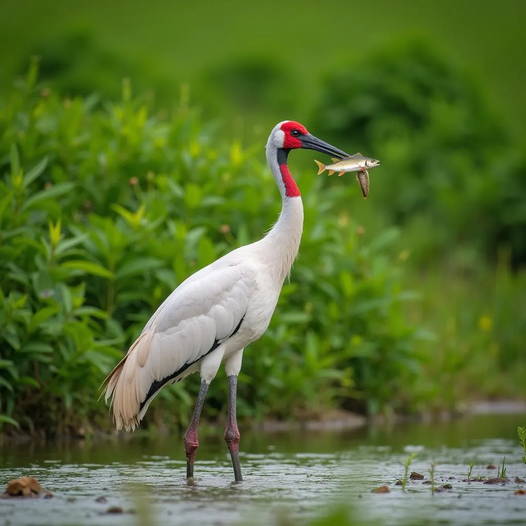 Sarus Crane in its Wetland Habitat