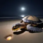 Sea Turtle Nesting on a Beach