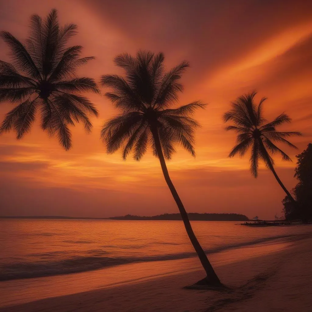 Sunset over Sihanoukville Beach