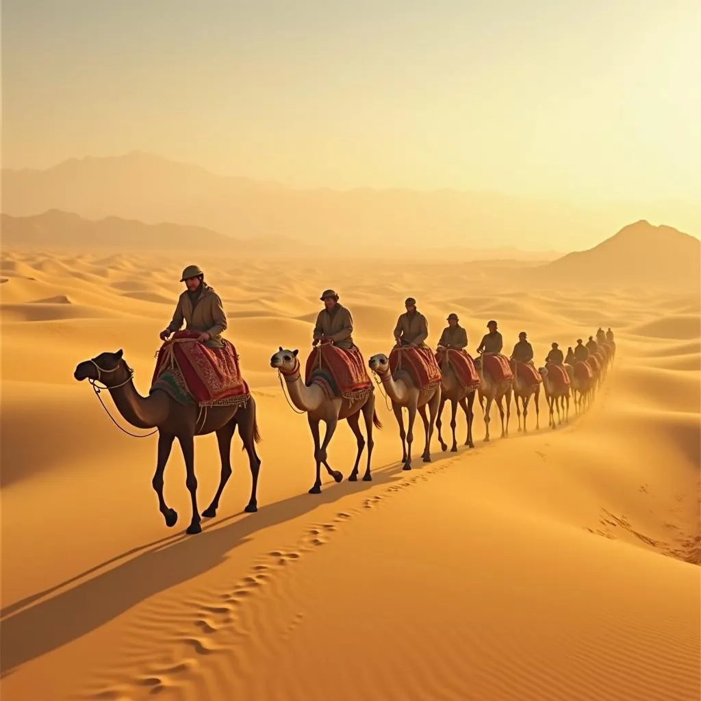 Camel caravan on the Silk Road