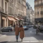 couple enjoying slow travel in Paris