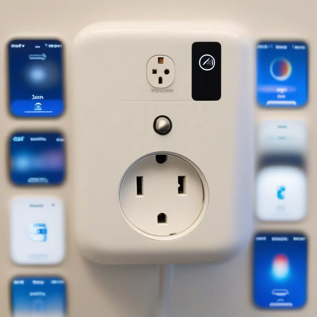 Smart plug with blinking light indicating pairing mode