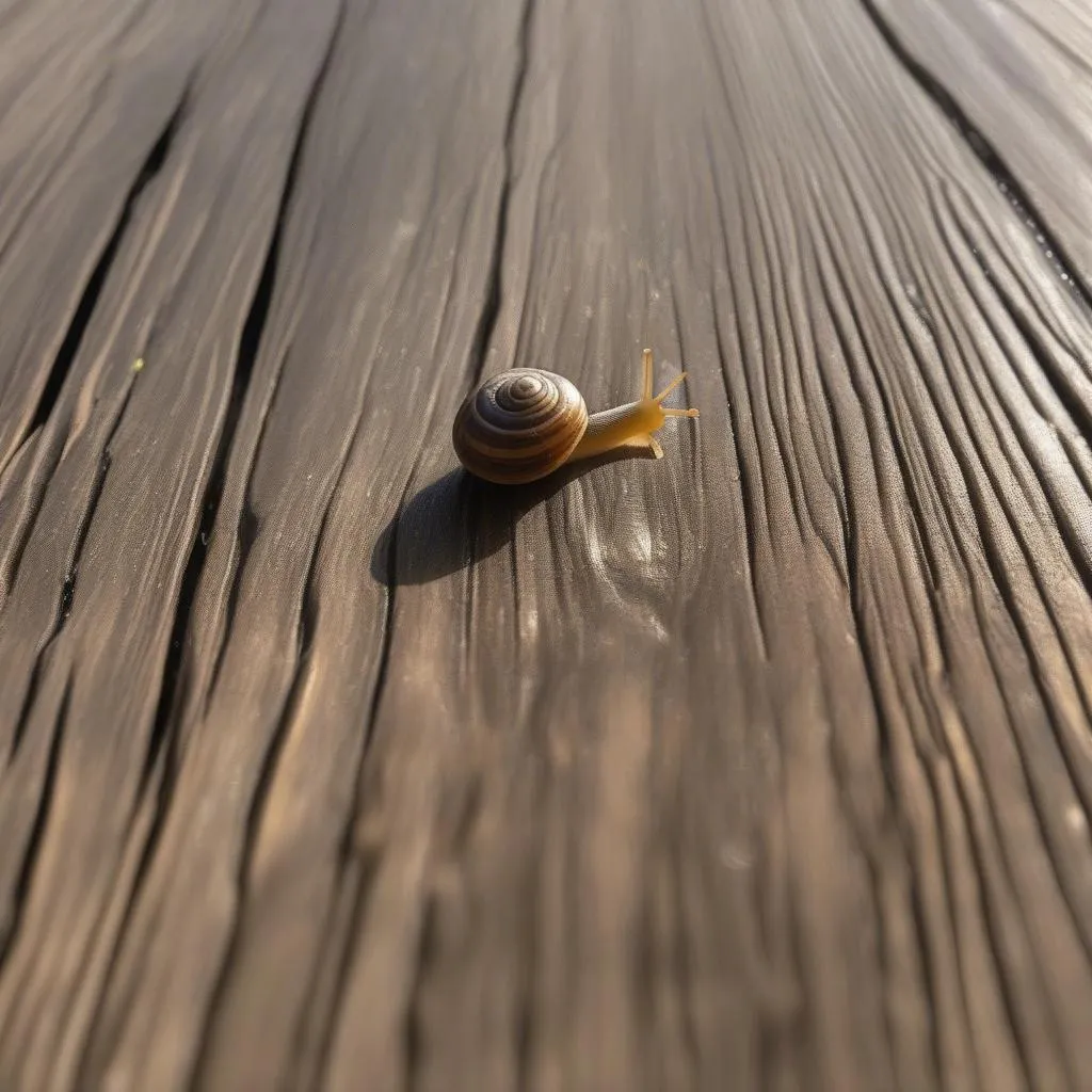 Snail Trail on Wood