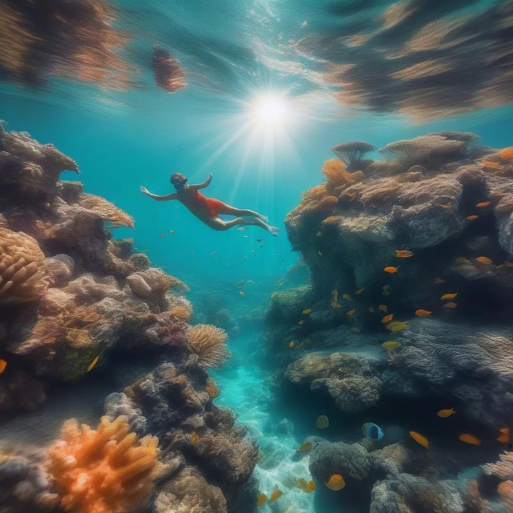 Snorkeling in a Vibrant Coral Reef