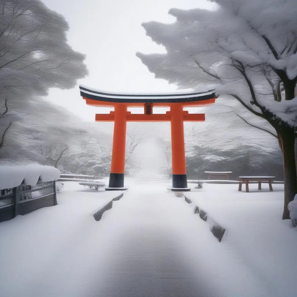 Fushimi Inari Shrine in Winter