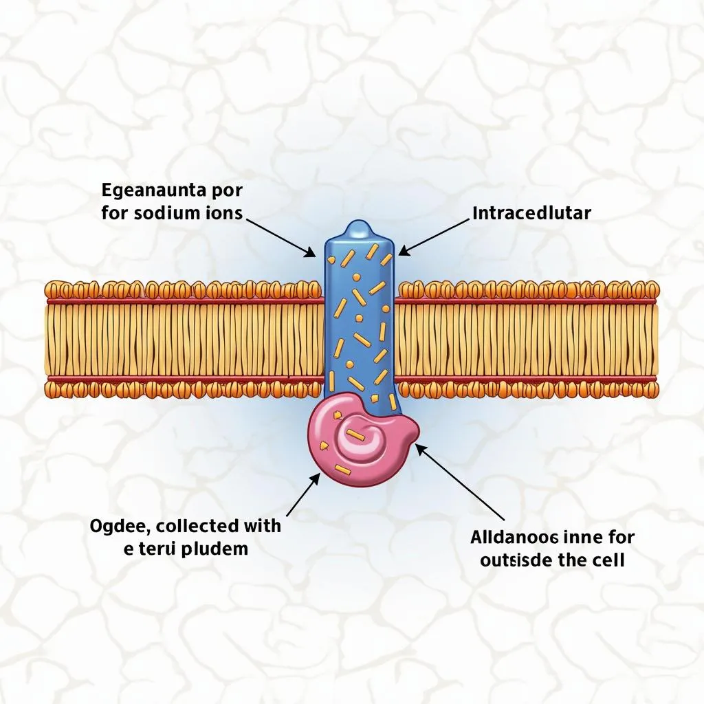 Sodium ion channels in cell membrane