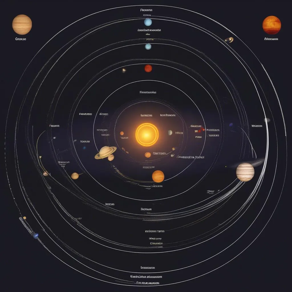 Planets orbiting the Sun in the solar system