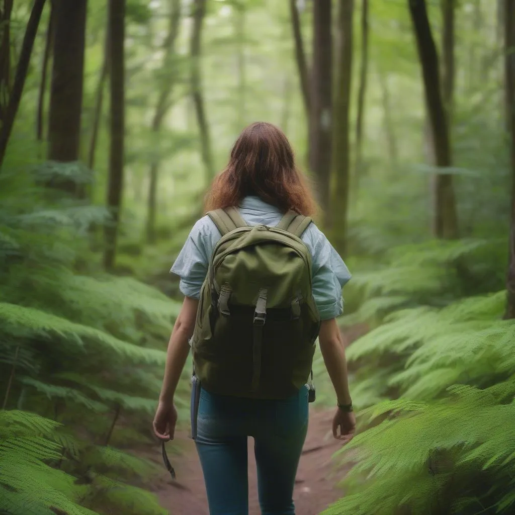 Woman solo traveler exploring