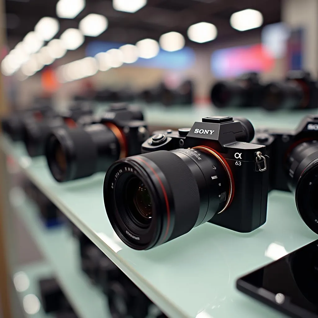 Sony a6000 camera on display in a store