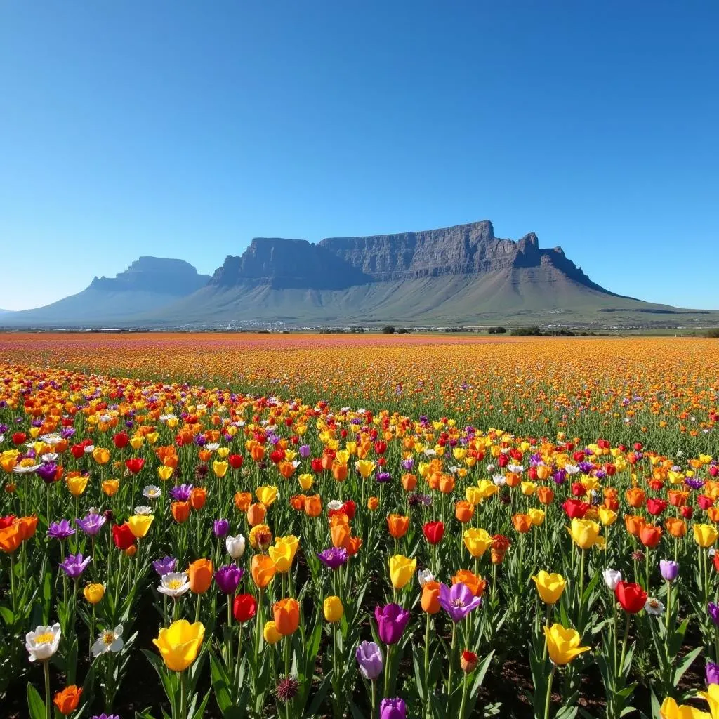 South Africa in spring with vibrant flowers