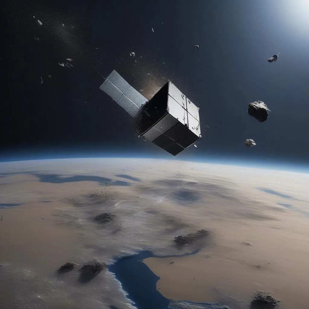 Satellite Collision with Space Debris