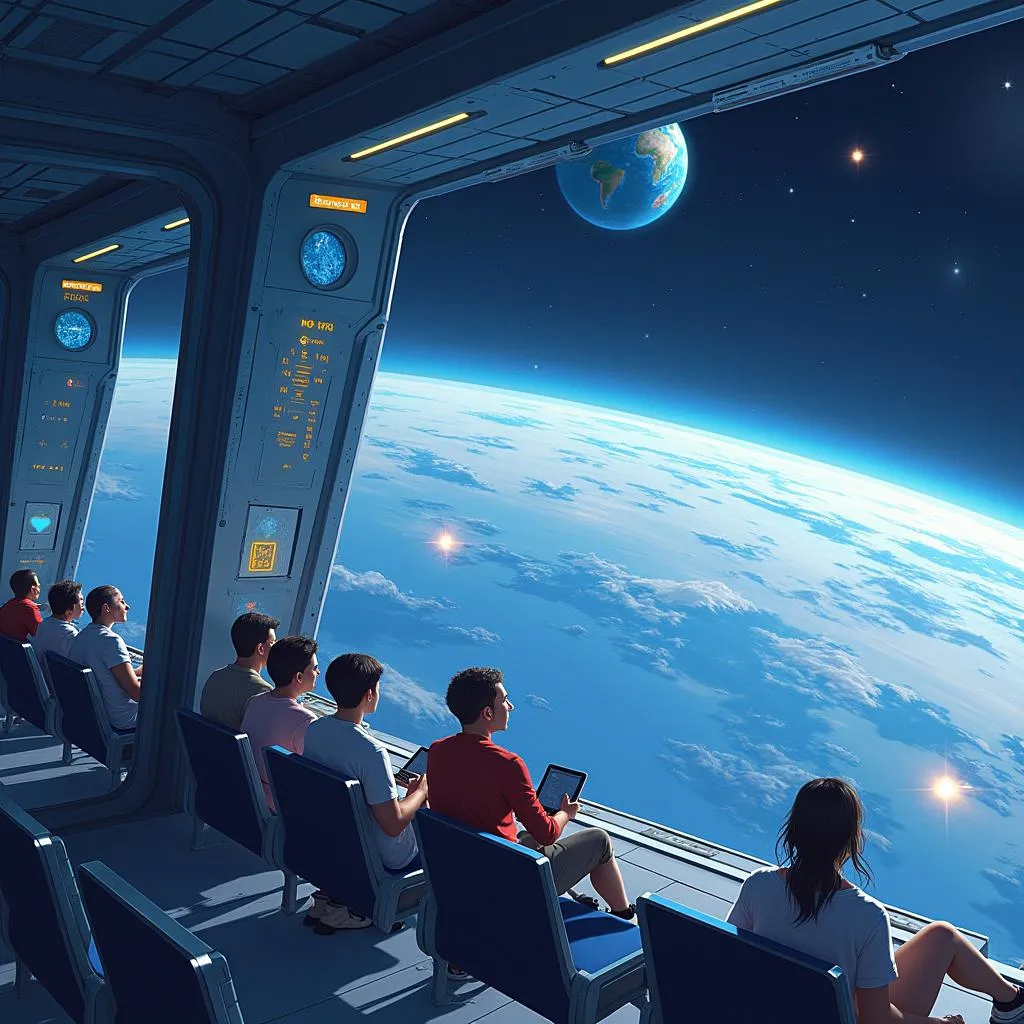 Space tourism concept