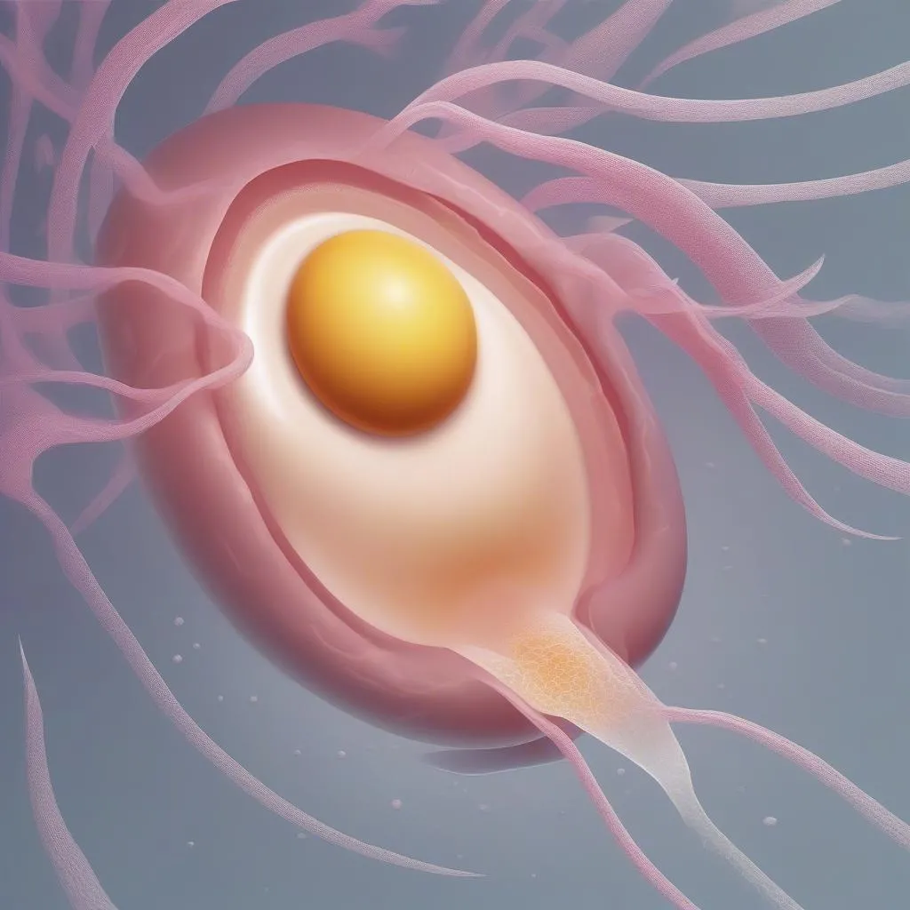 Sperm fertilizing an egg