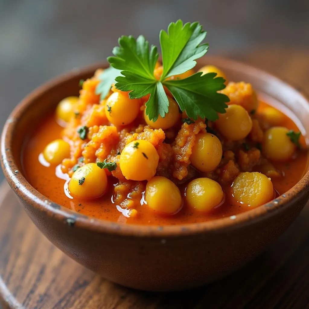 spicy potato and chickpea curry