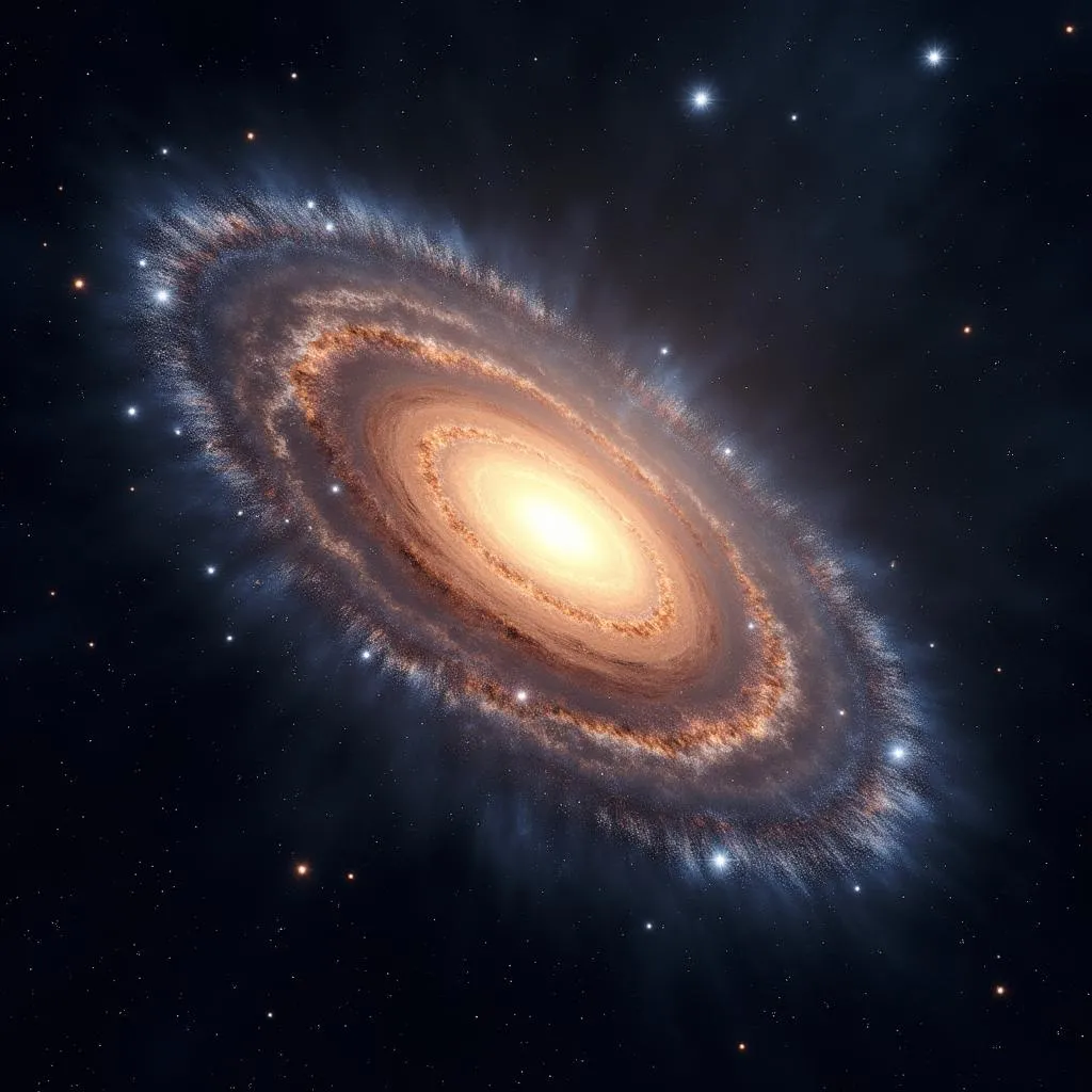 Stars orbiting within a spiral galaxy