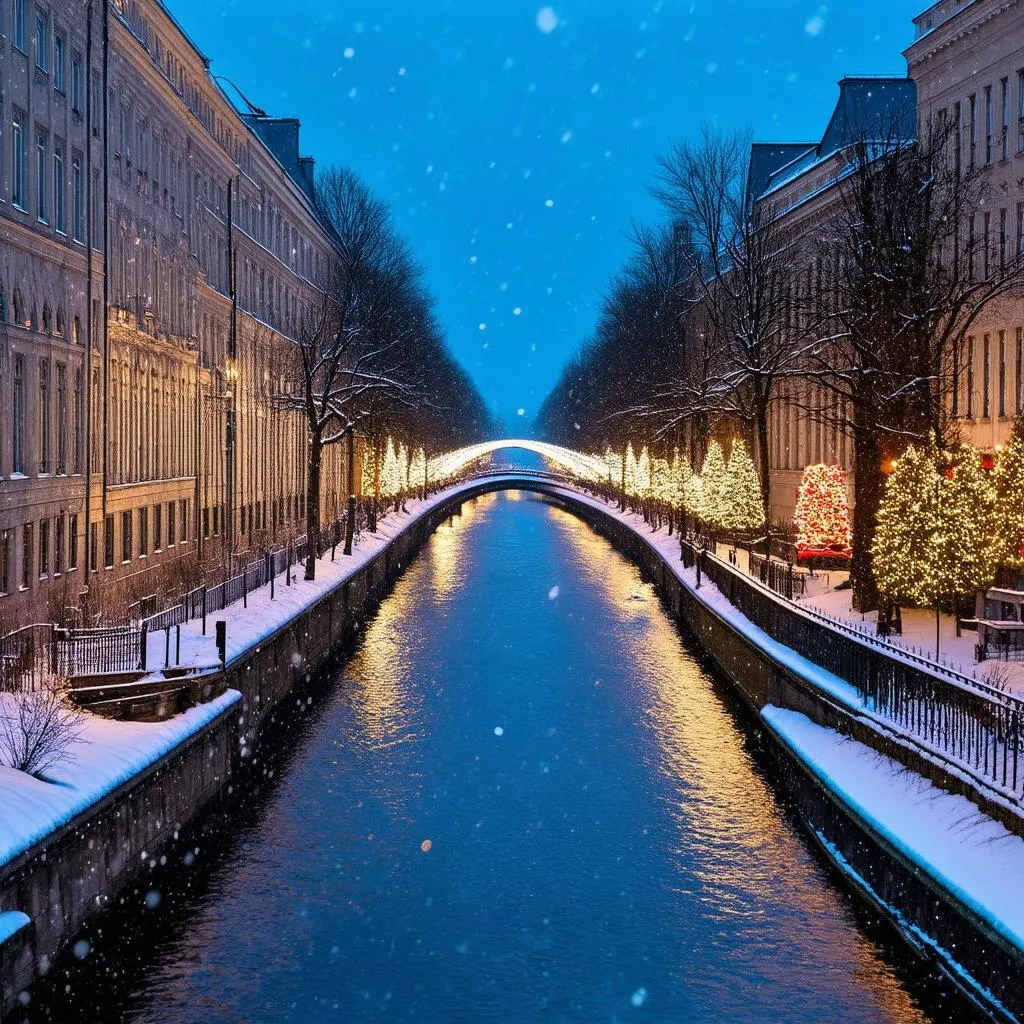 St. Petersburg canal in winter